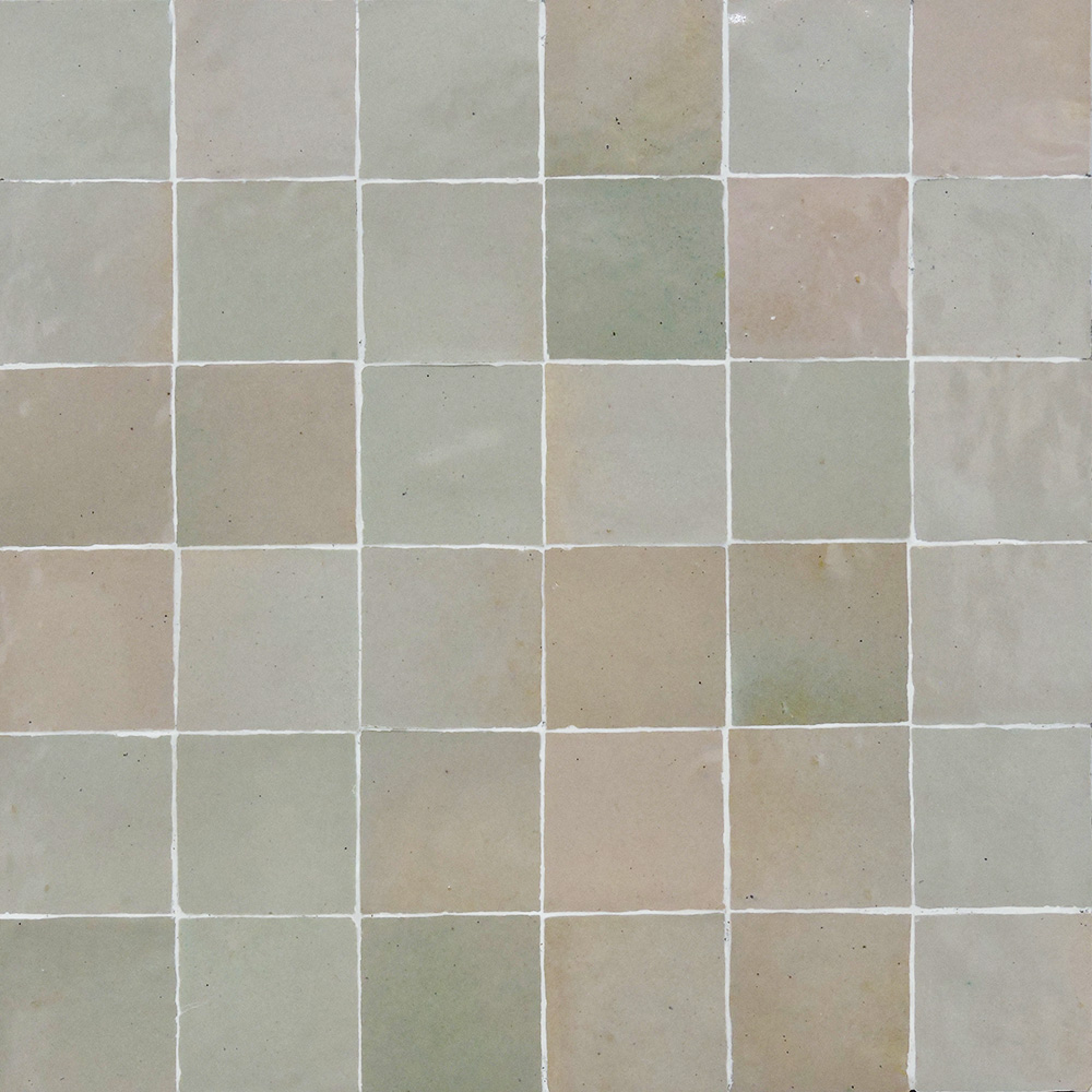 Moroccan Handmade Mosaic Tiles 12″x12″ Pastel Grey Solid Color