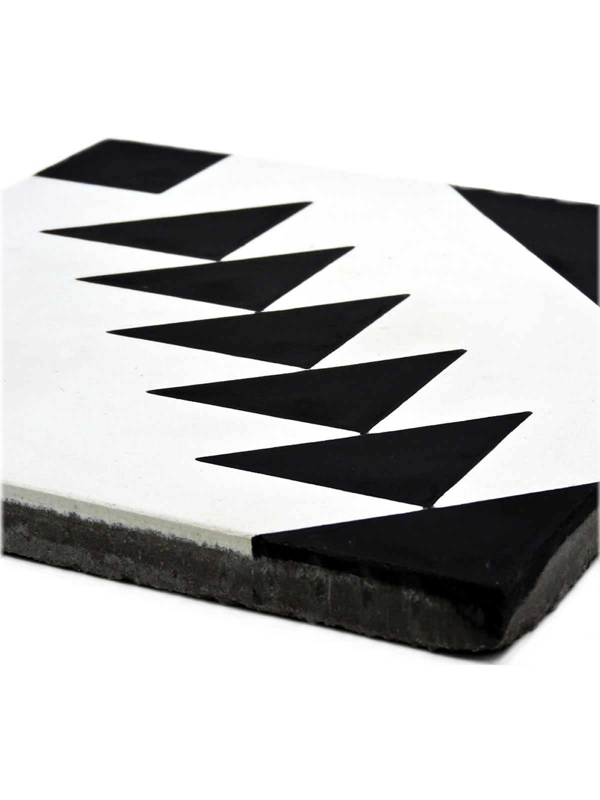Moroccan Handmade Cement Tiles 8 Inch x 8 Inch Black And White, Walili ...